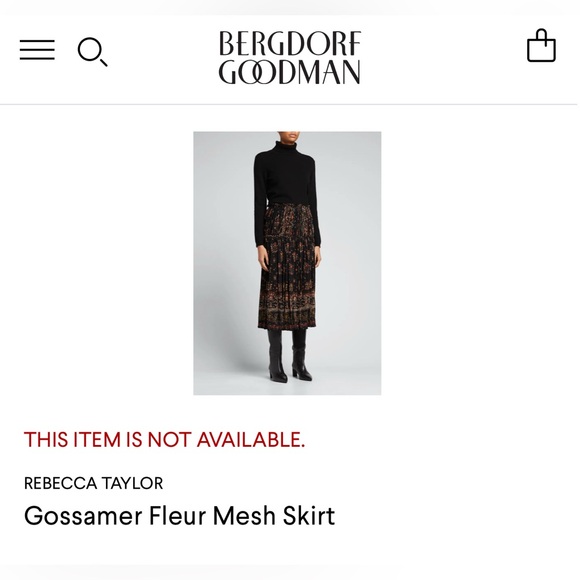 EU Rebecca Taylor Black and Brown Floral Midi Skirt - Picture 12 of 12